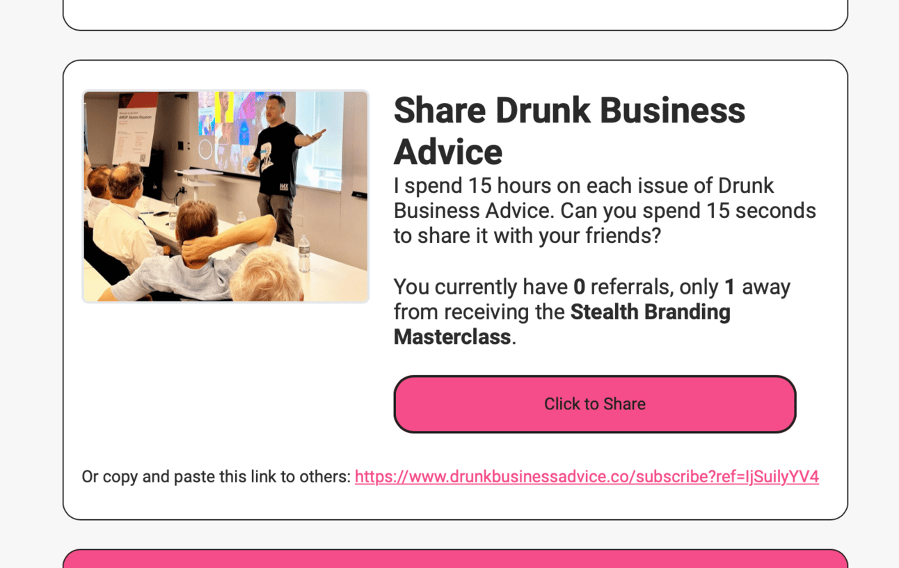 Referral program example