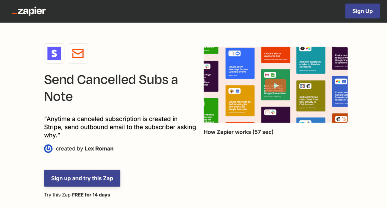 Send cancelled subs a note
