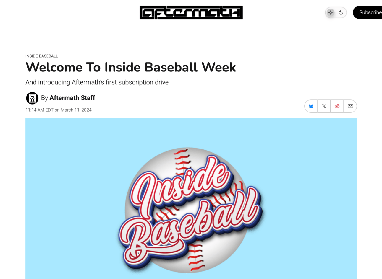 Aftermath's inside baseball