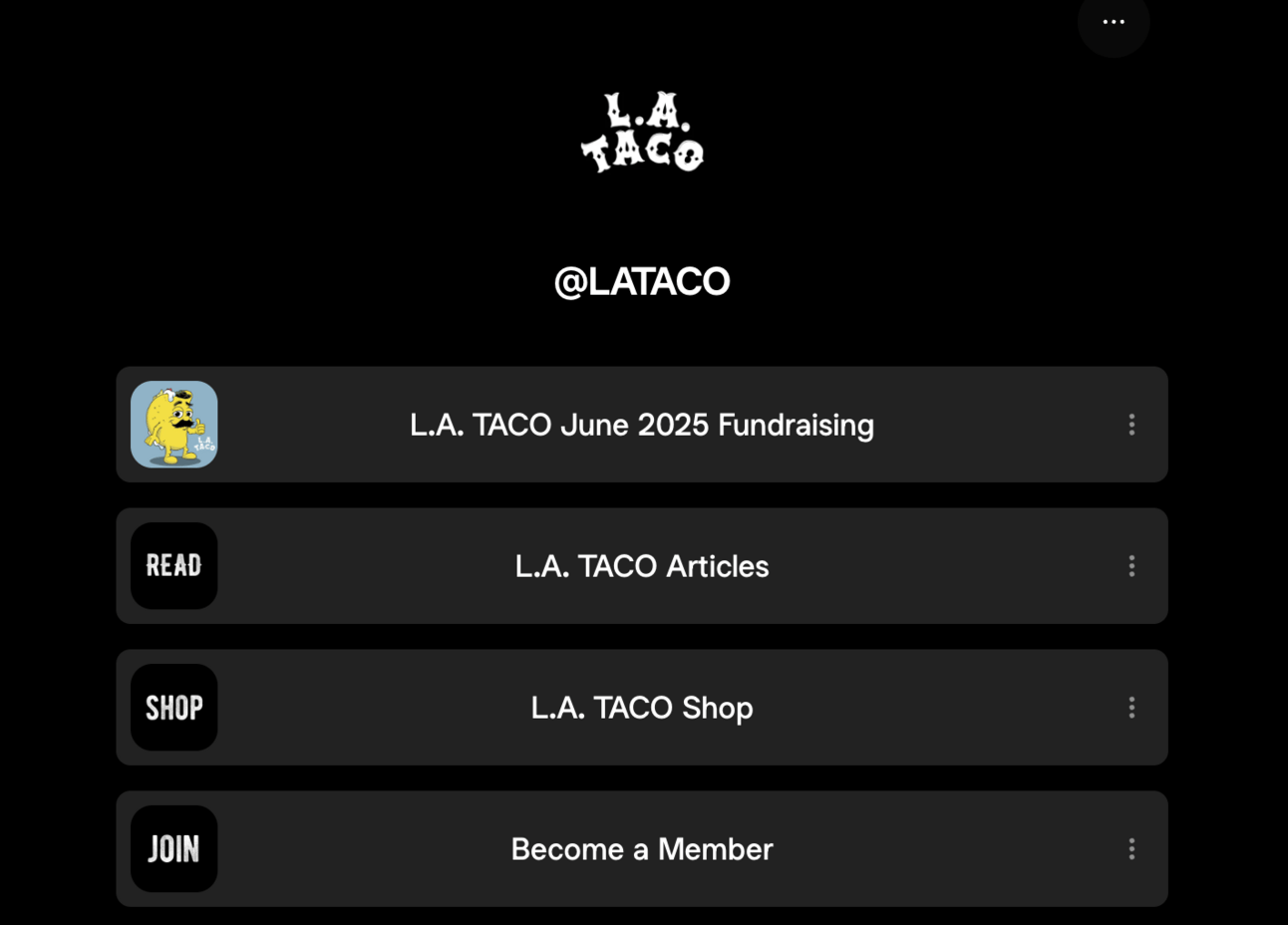 LA TACO's linktree