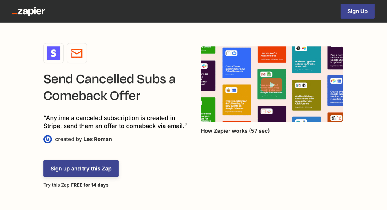 Zapier template