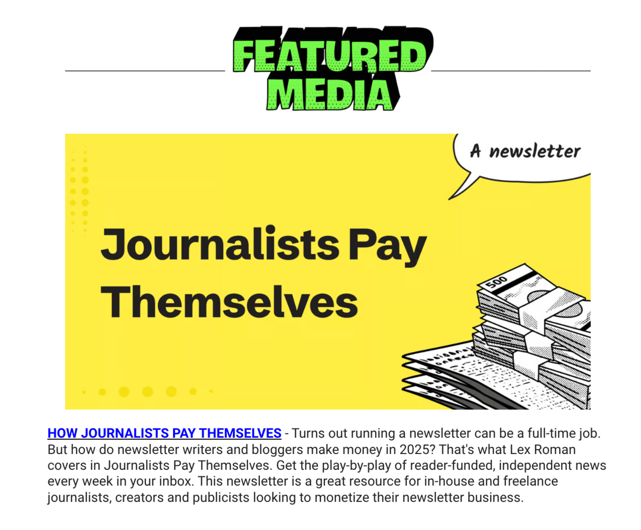 Newsletter swap spot in Interview Hub