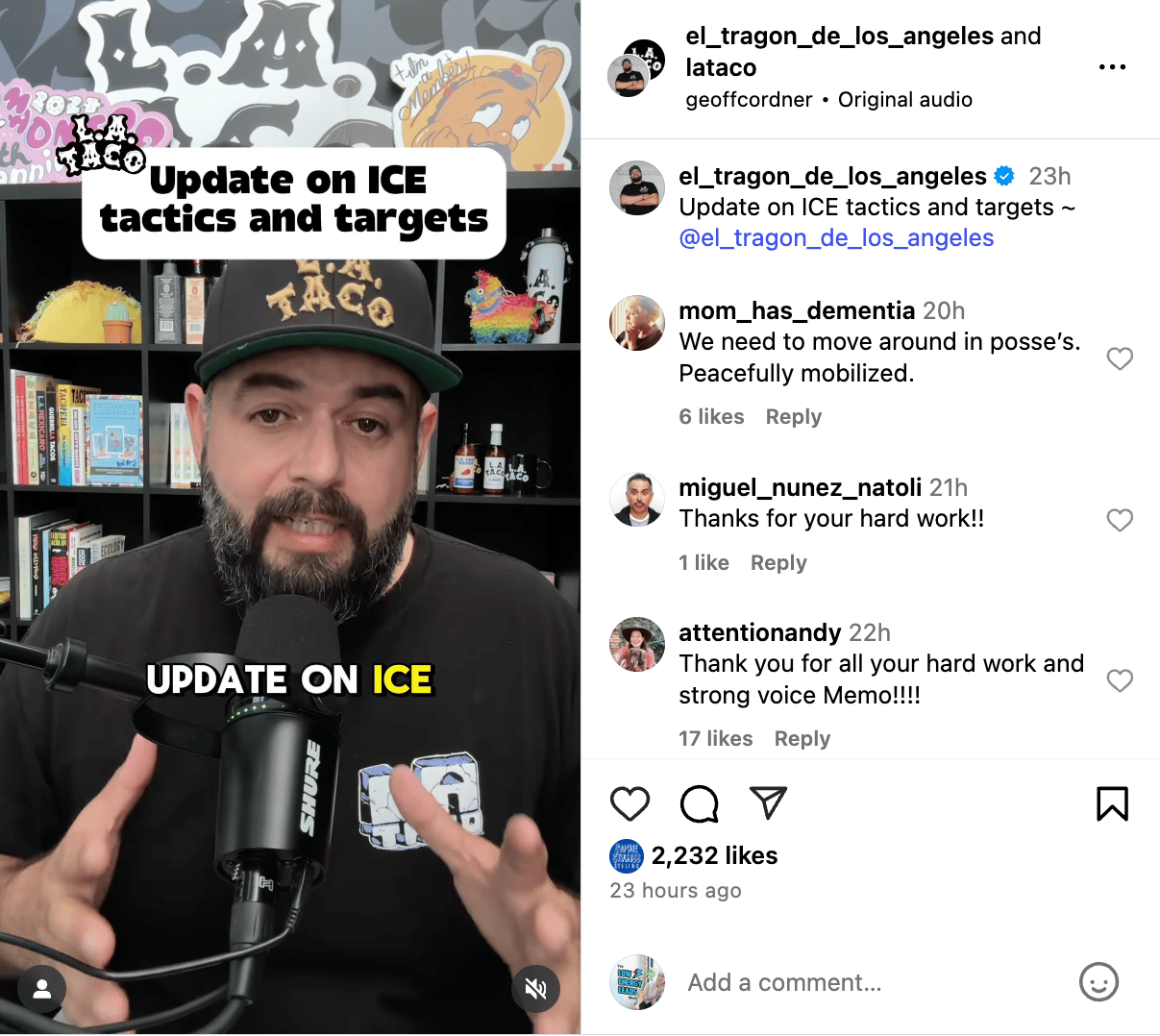 Screenshot of Memo's video