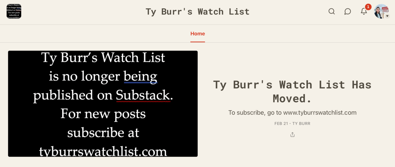 Ty's announcement post