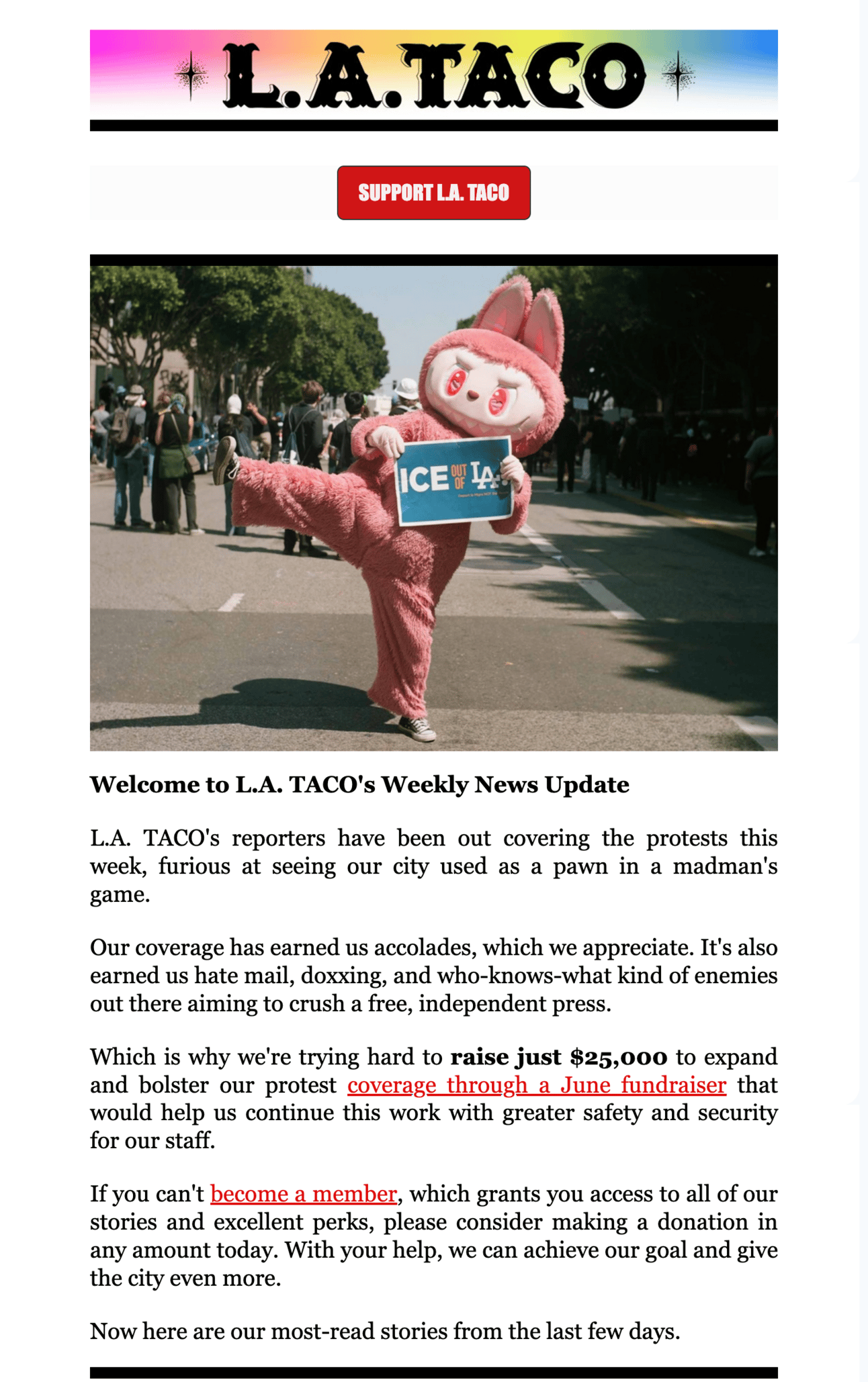 L.A. TACO’s big email announcement