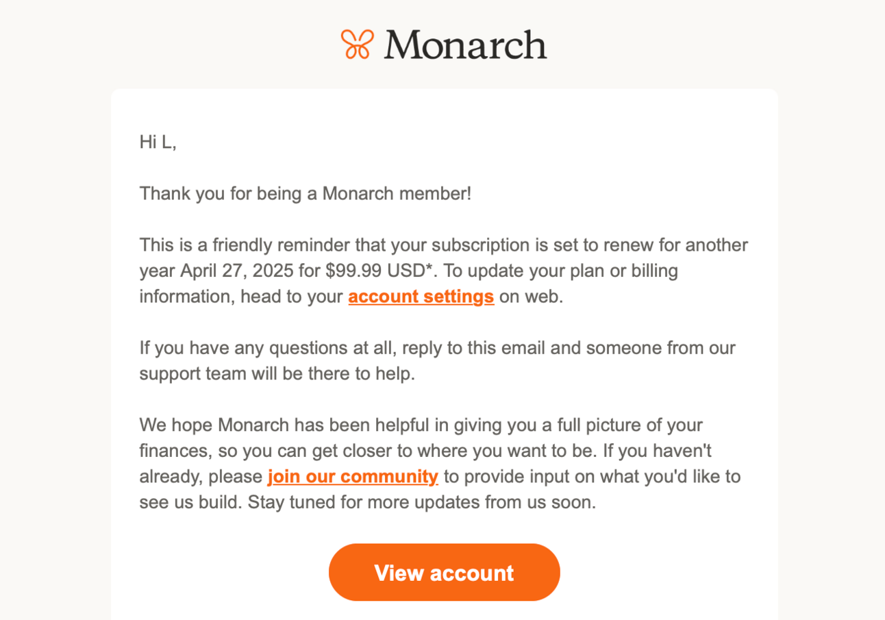 Monarch email