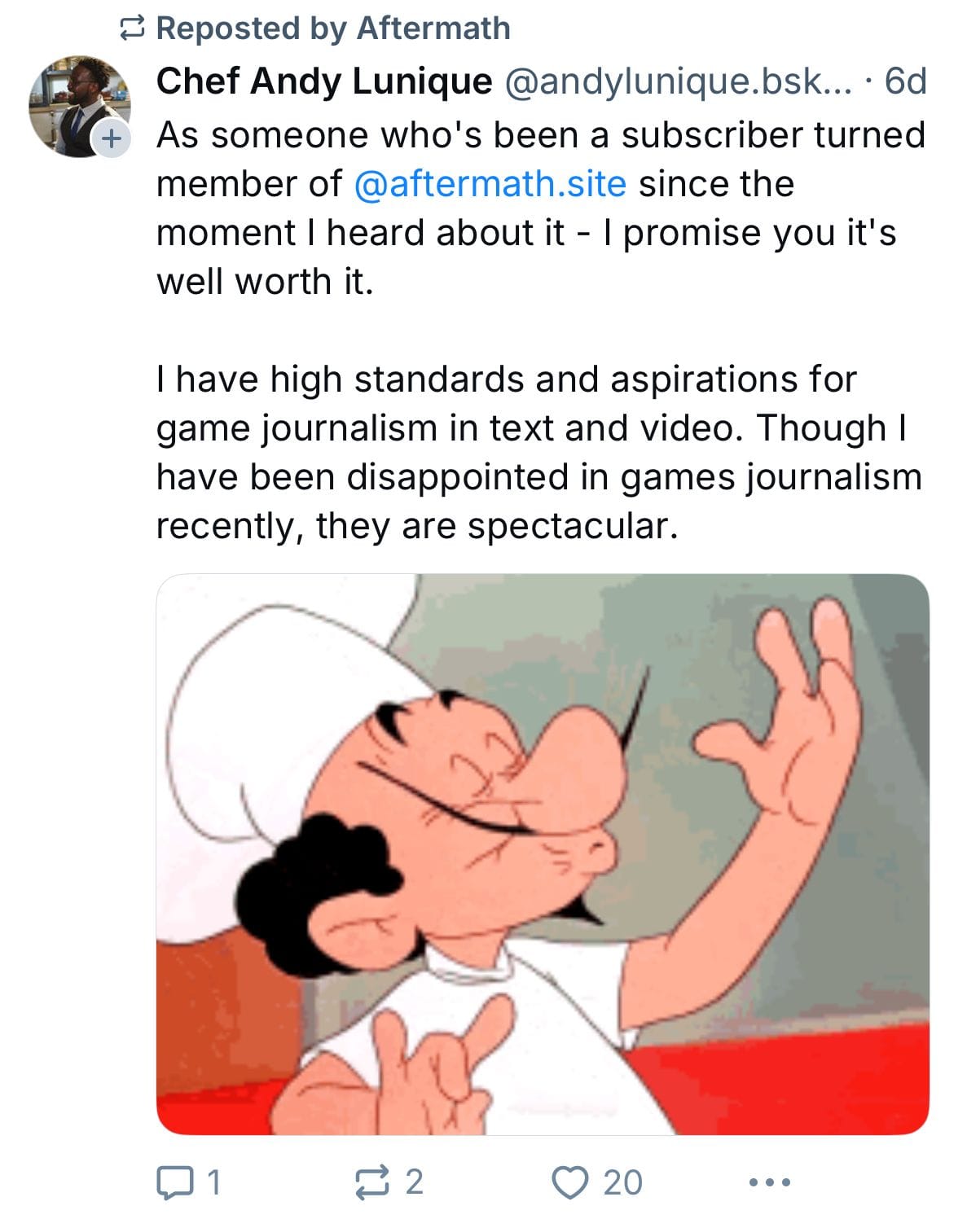 Chef Andy on Aftermath