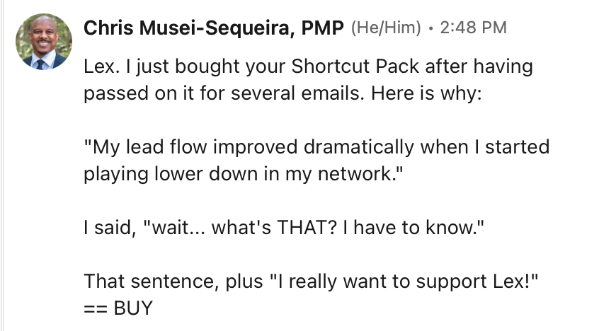 A message I got yesterday from one of my readers on why they upgraded (shared with permission)