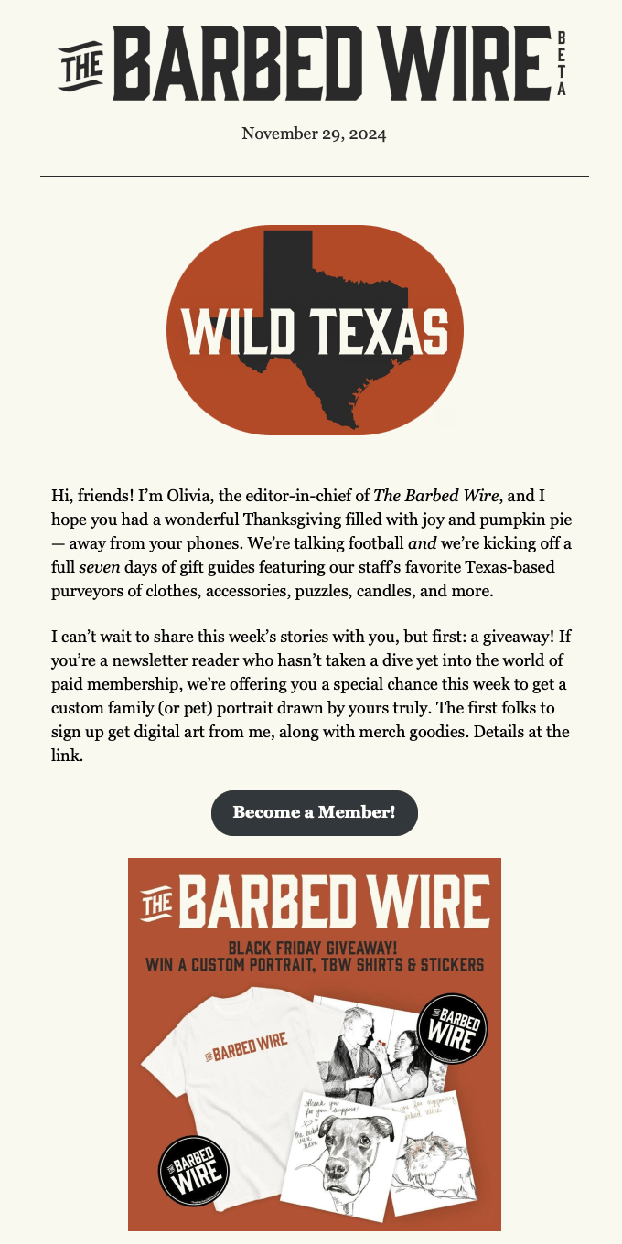 The Barbed Wire’s giveaway angle