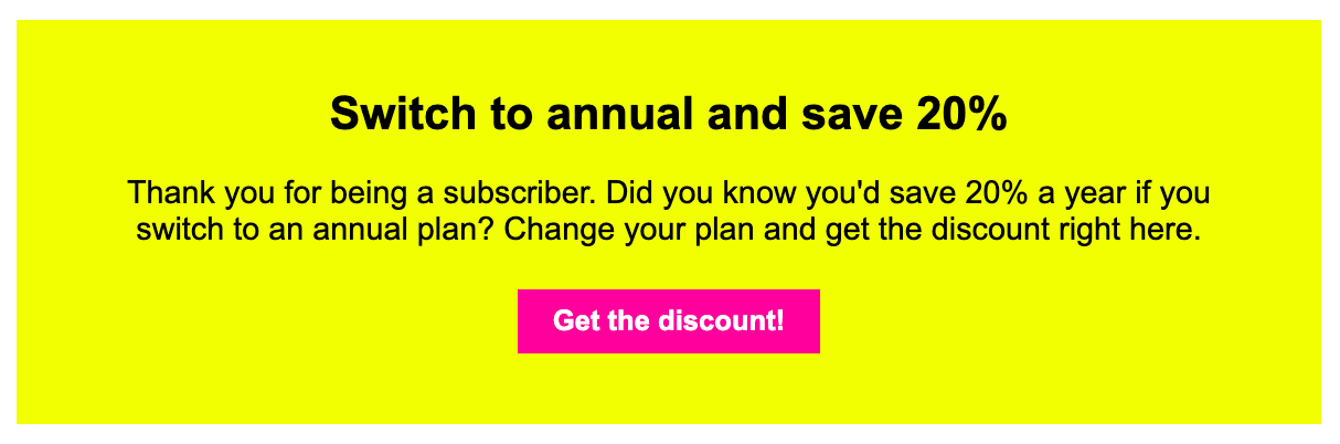 In-post slot with an upgrade to annual option