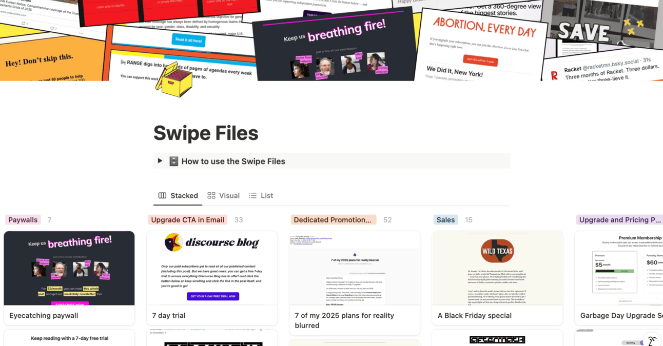 swipe files screenshot