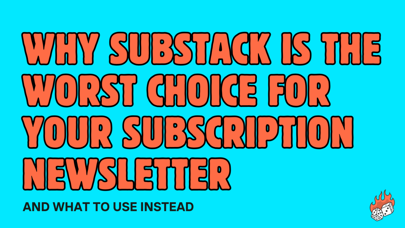 Half presentation, half discussion. I want people to stop using Substack. Their mission to control media is insidious. They're lying to publishers…